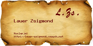 Lauer Zsigmond névjegykártya